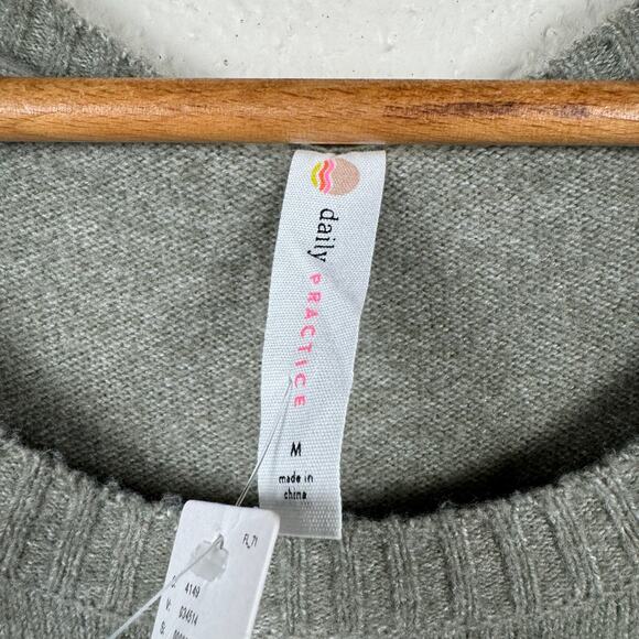 Daily Practice Anthropologie Dress Size Medium Green Knit Sweater Turtleneck NWT - Picture 3 of 11